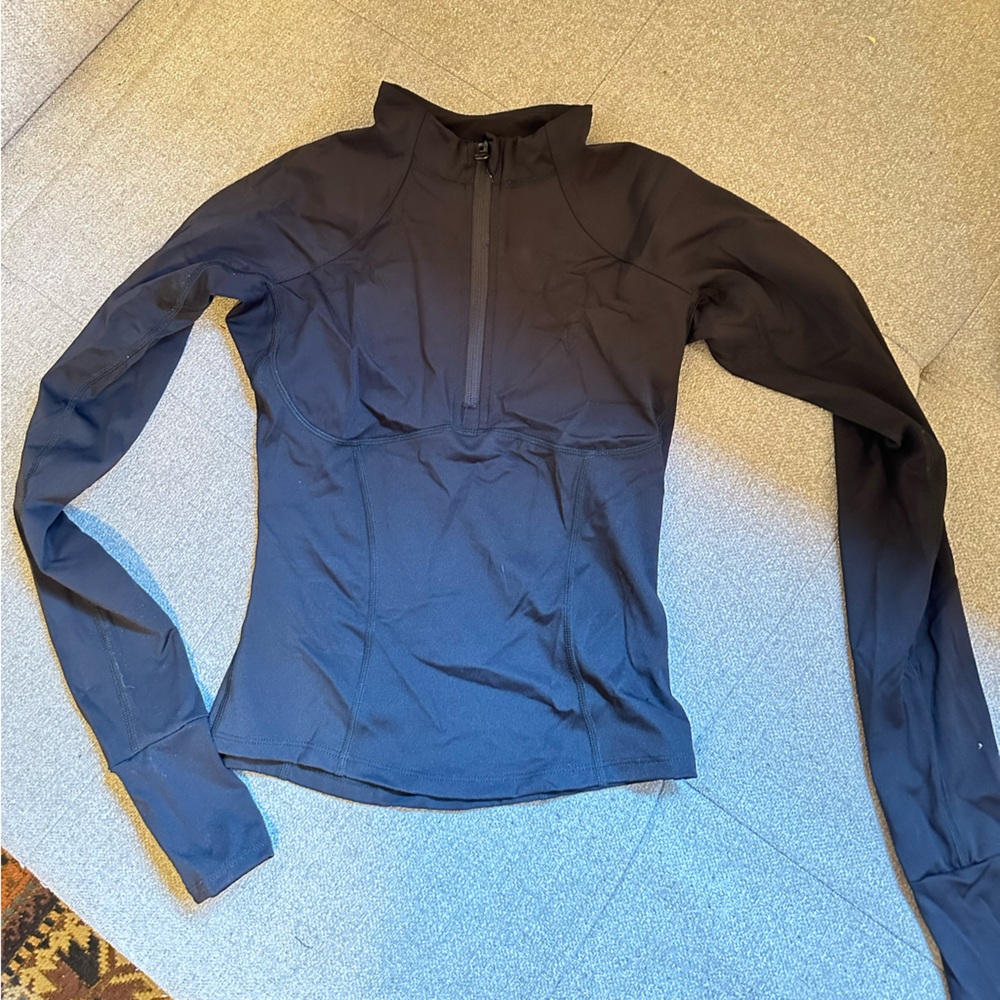 Lululemon black running half zip top XXS 0 long sleeve
